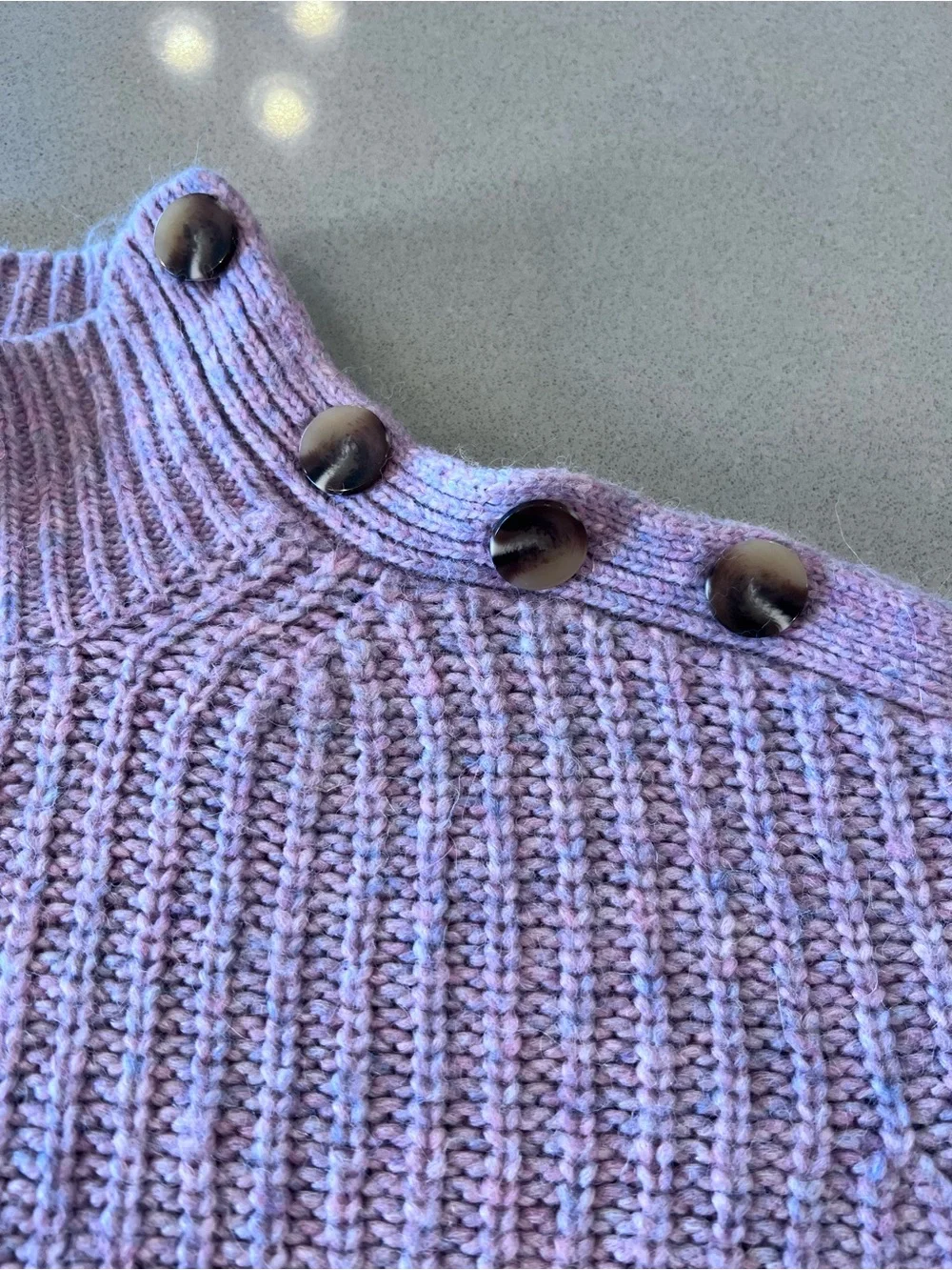 Alpaca Merino Wool Blend J. Crew Button-Shoulder Turtleneck Cropped Sweater